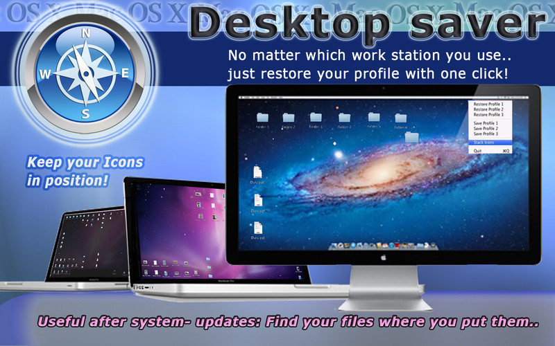Desktop Saver for Icon Positions 1.1 : Desktop Saver for Icon Positions screenshot