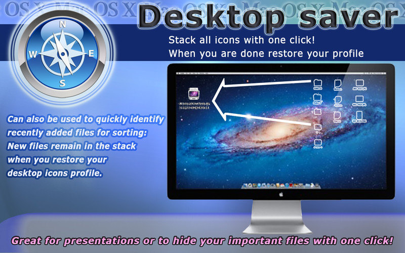 Desktop Saver for Icon Positions 1.1 : Desktop Saver for Icon Positions screenshot