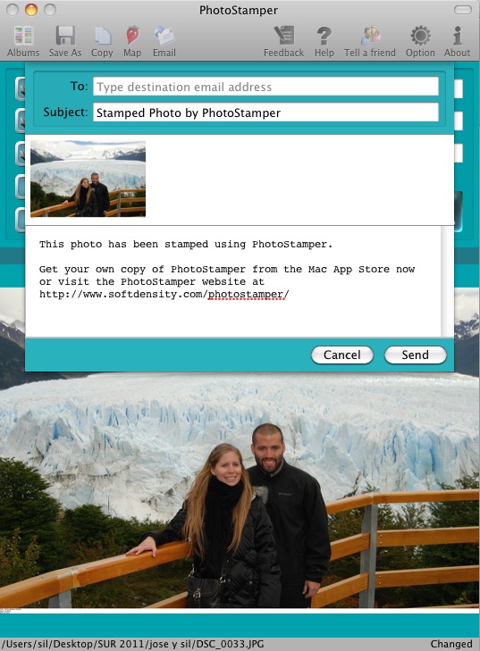 PhotoStamper 1.2 : Send image by email