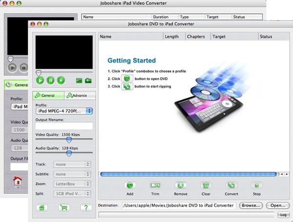 Joboshare DVD to iPad Bundle for Mac 2.5 : Main Window