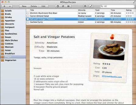 Recipes - The most beautiful way to create, manage and share your recipes. 1.4 : General view