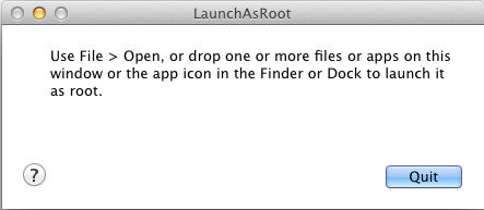 LaunchAsRoot 1.0 : Main Window