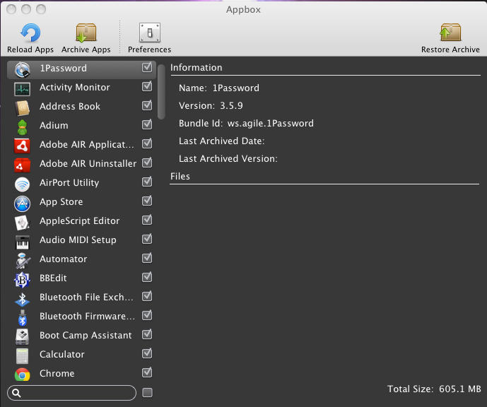 Appbox 1.0 : Main Window