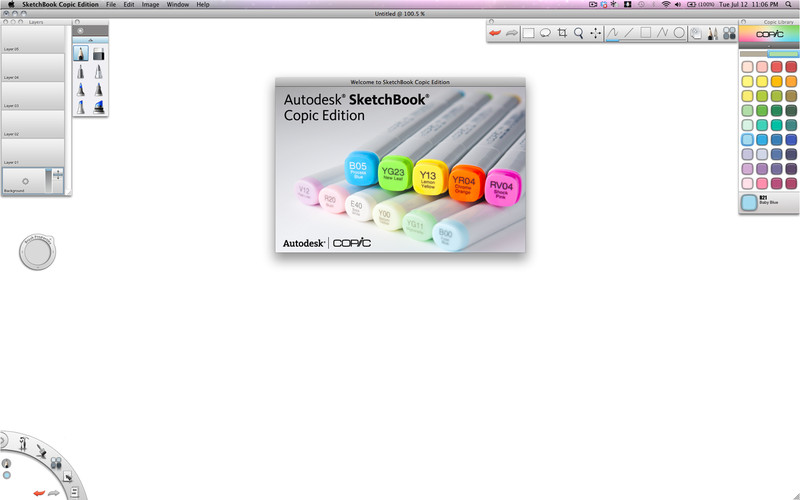 SketchBook Copic Edition 1.0 : Main window