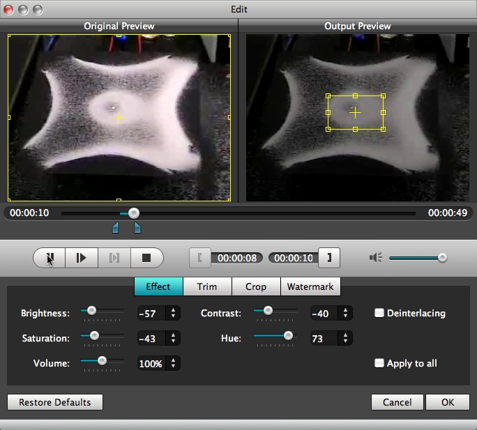 4Videosoft Video Converter for Mac 5.0 : Adding Effects