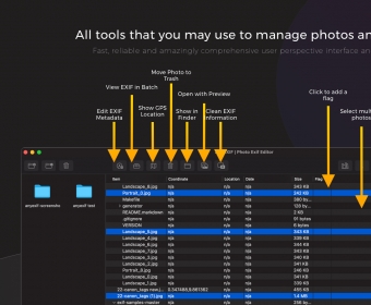All tools that you may use to manage photos and EXIF. Fast, reliable and amazingly comprehensive user perspective interface and tools.