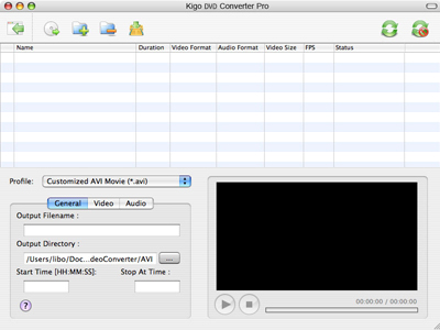 Kigo DVD Converter for Mac 3.2 : Main Window