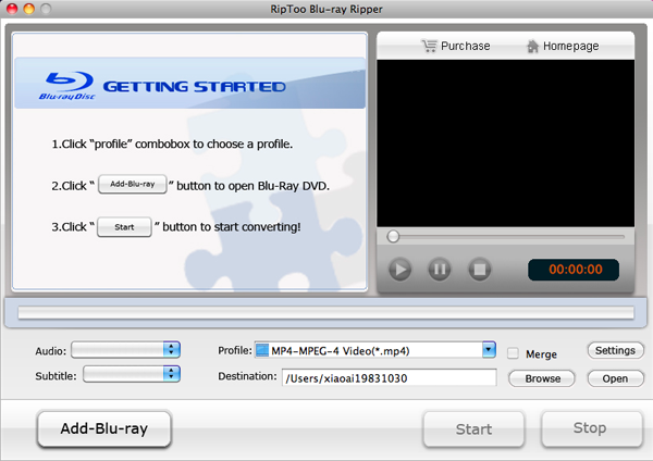 RipToo Blu-ray Ripper for Mac 3.2 : Main Window
