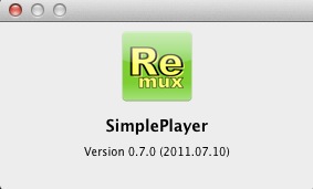 SimplePlayer 0.7 : About window