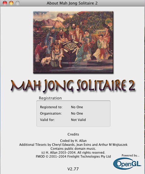 MahJong Solitaire 2.7 : About