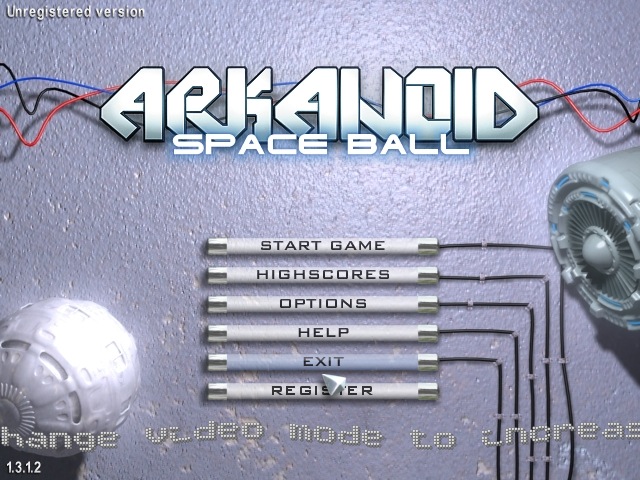 Arkanoid: Space Ball 1.3 : Main menu
