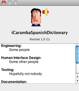 iCarambaSpanishDictionary 1.0 : About window