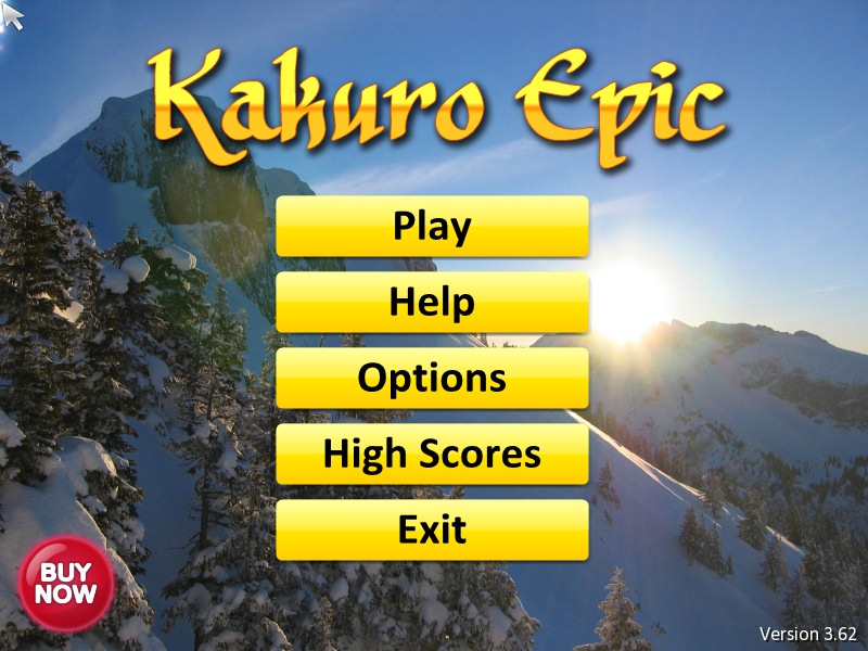 Kakuro Epic 3.6 : Menu