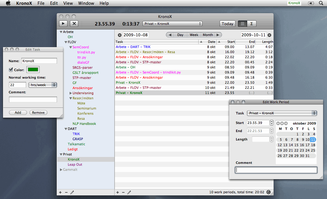 KronoX 1.0 : Main Window