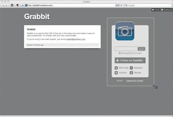 Grabbit 1.0 : Drag over the area