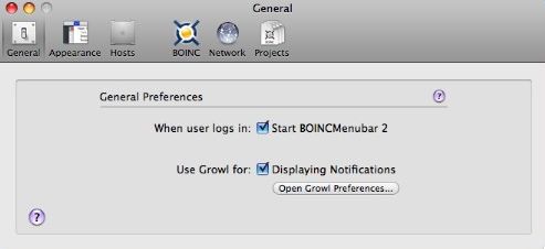 BOINCMenubar 2 0.1 beta : Main window