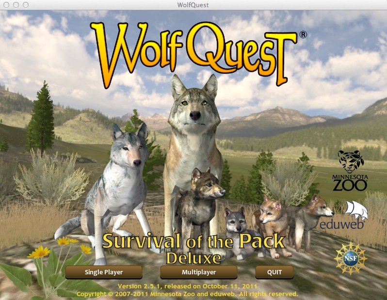 WolfQuest 2.5 : Main Menu