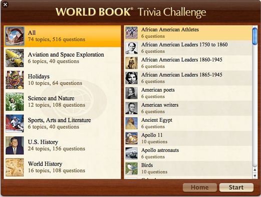 World Book Trivia Challenge 1.1 : General view