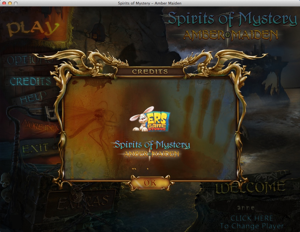 Spirits of Mystery: Amber Maiden : Credits Window