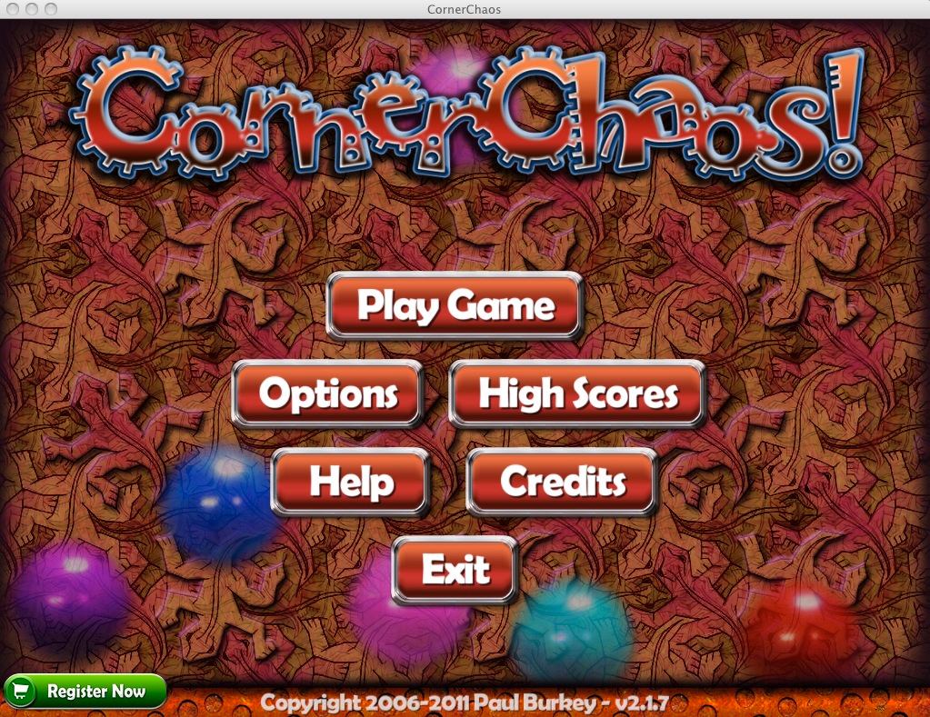 CornerChaos 2.1 : Main menu