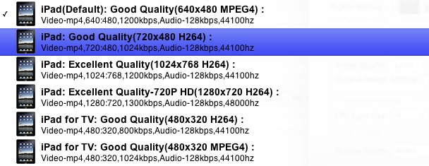 MacX Free AVCHD Video Converter 2.5 : Conversion Profiles