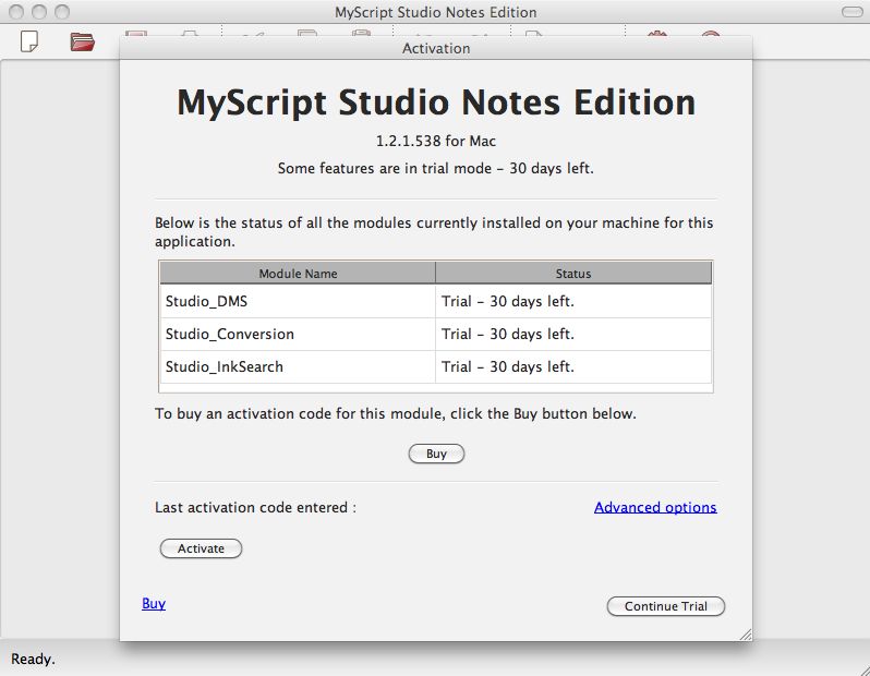 MyScriptStudio 1.2 : Main window