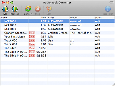 Macsome AudioBook Converter for Mac 1.4 : Main Window