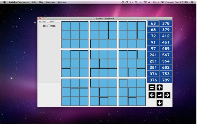 Sudoku Crossword 1.0 : General view
