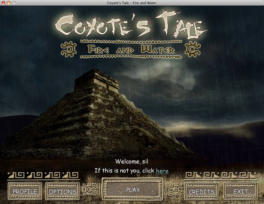 Coyote's Tale - Fire and Water 1.0 : Main menu