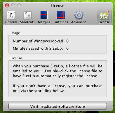 SizeUp 1.3 : License Information