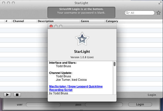 StarLight 1.0 : Main Window