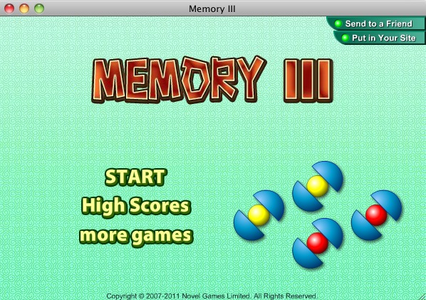 Memory III 1.4 : Main menu
