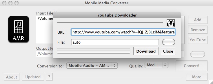 Mobile Media Converter 1.5 beta : Youtube Downloader