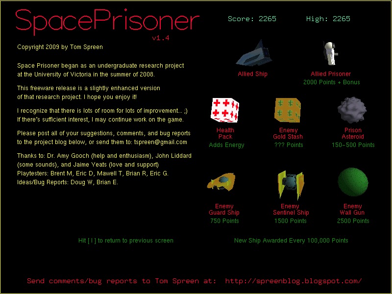 Space Prisoner 1.4 : About