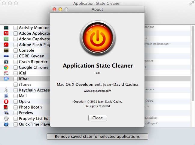 Application State Cleaner 1.0 : About