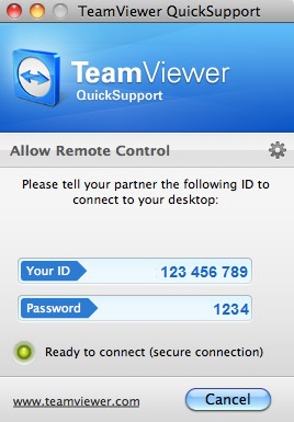 TeamViewerQS - USER 7.0 : Main window