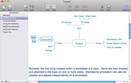 Sample tutorial spanning across multiple worksheets