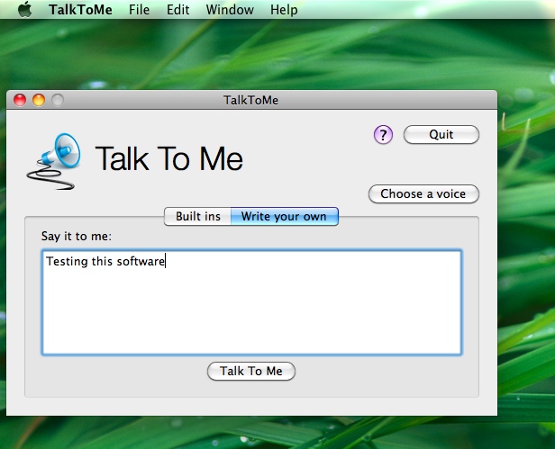 TalkToMe : Main window