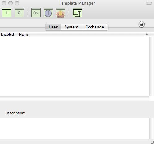 Template Manager 1.1 : Main window