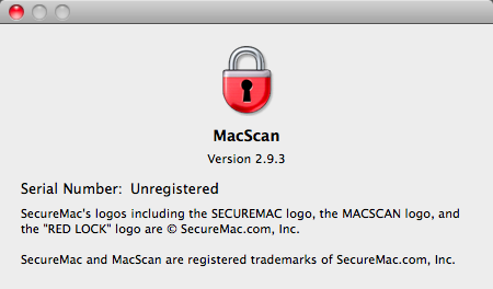 MacScan 2.9 : Program version