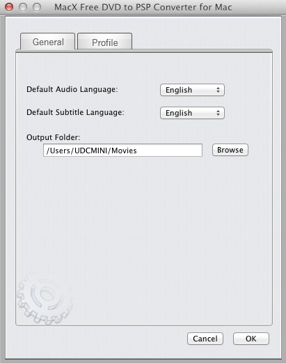 MacX Free DVD to PSP Converter for Mac 2.0 : Options