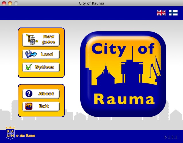 City of Rauma 1.5 beta : Main menu