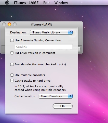 iTunes-LAME 2 2.0 : Main window