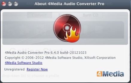 4Media Audio Converter Pro 6.4 : About window