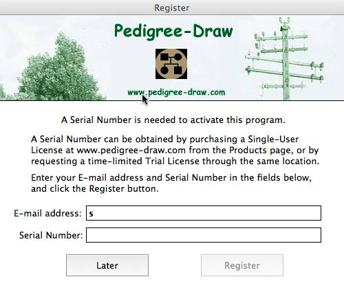 Pedigree-Draw 6.0 : Main Window