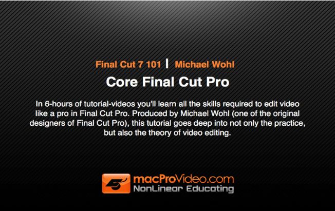 Course For Final Cut Pro 101 1.0 : General view