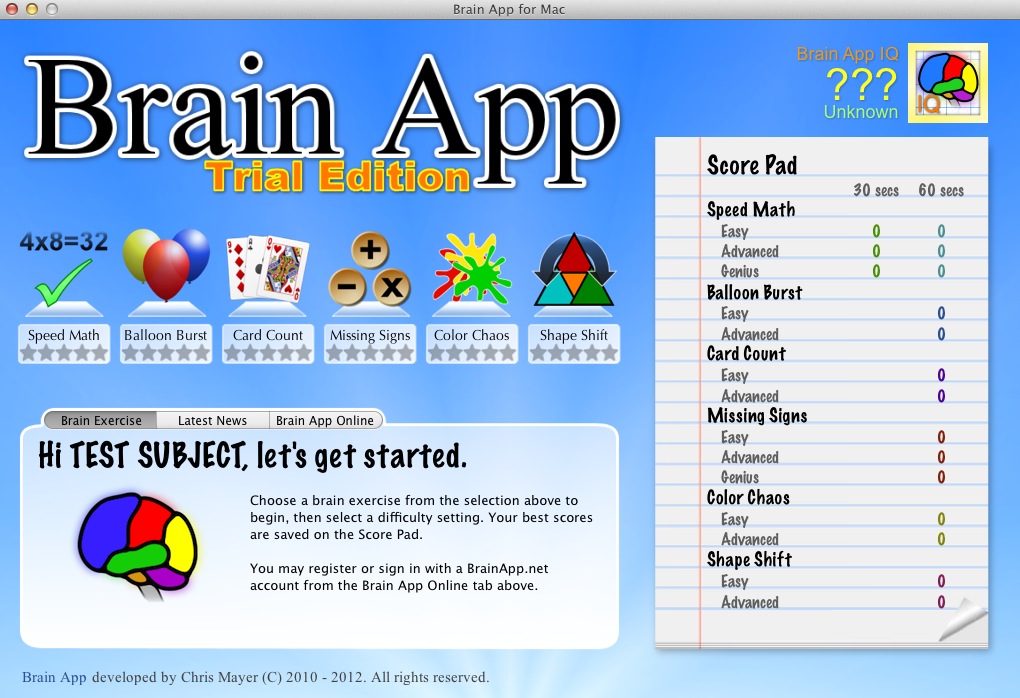 Brain App 1.6 : Main window