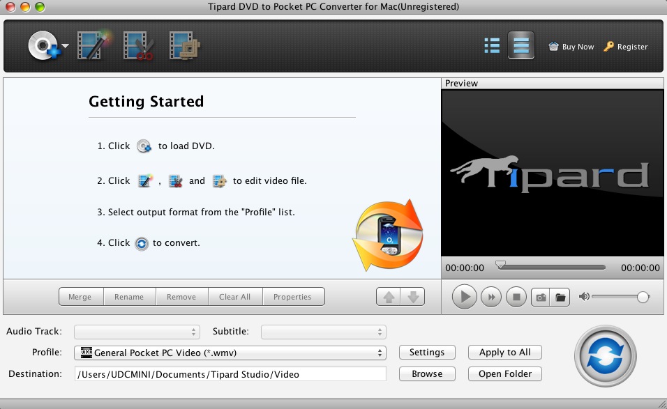 Tipard DVD to Pocket PC Suite for Mac 3.6 : Ripper