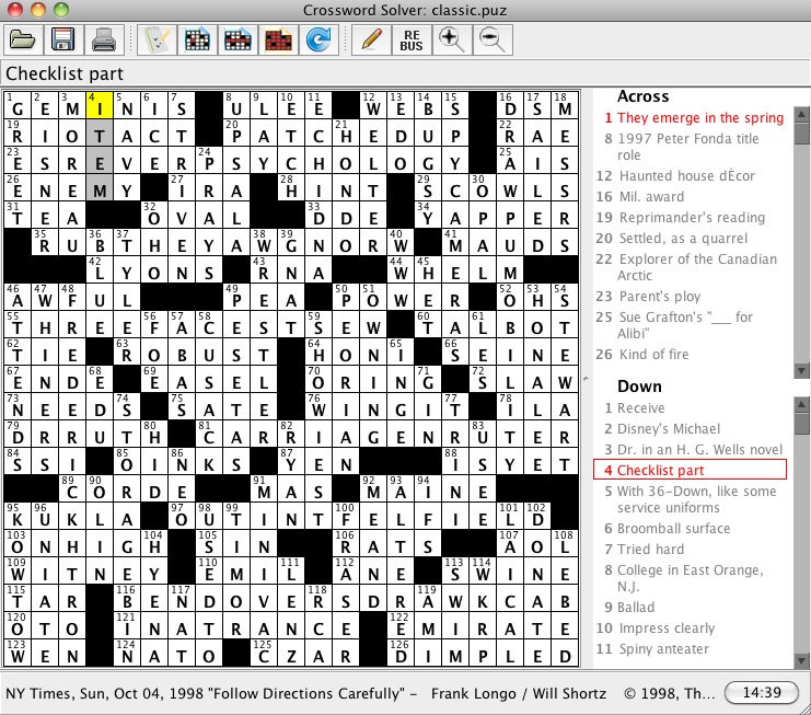 Crossword Solver 1.2 : Puzzle solved