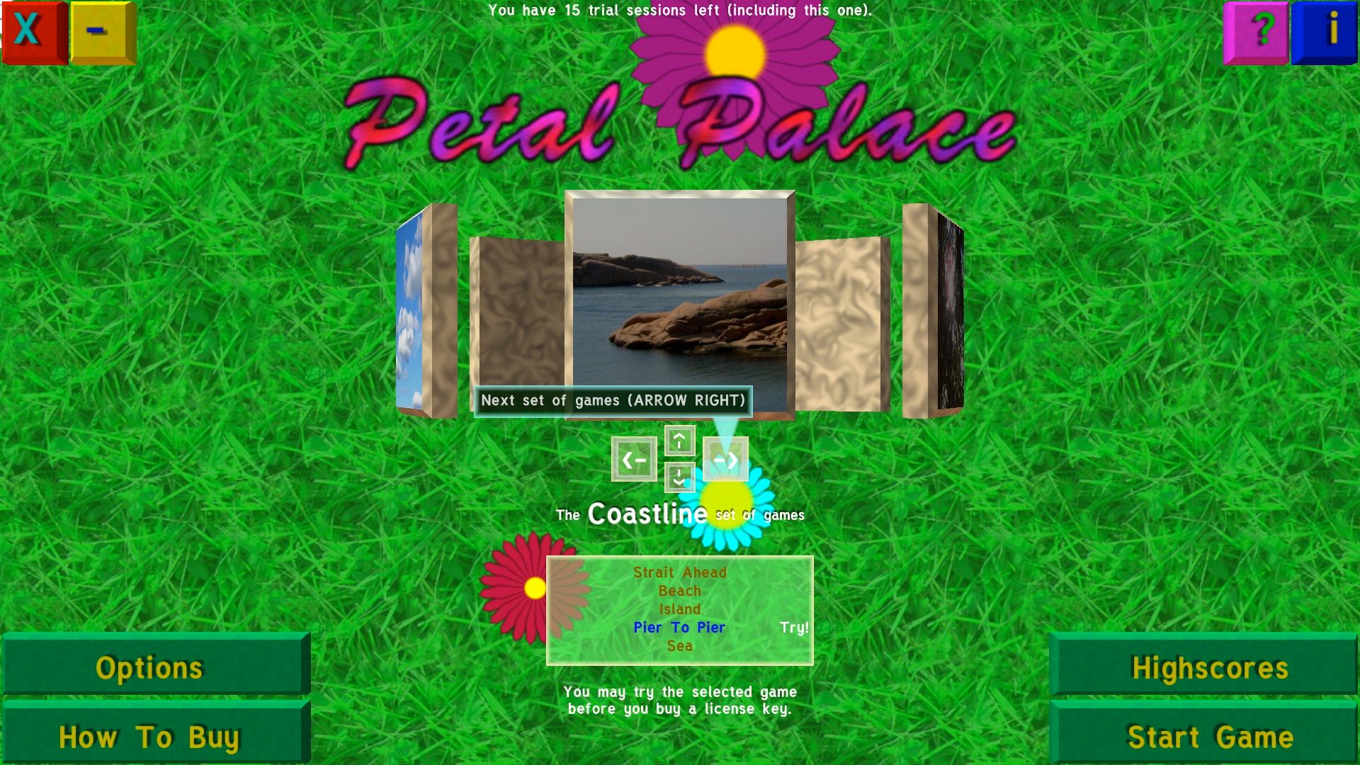 PetalPalace 1.2 : Main menu